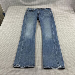 Levis 527 Jeans Mens 34x32 Straight Blue Denim Whiskering Distressed Stretch‎
